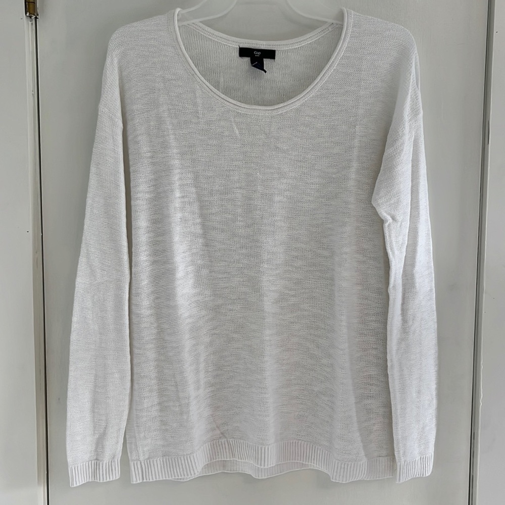 NWOT-Gap Slub Scoop Neck Sweater in Optic White